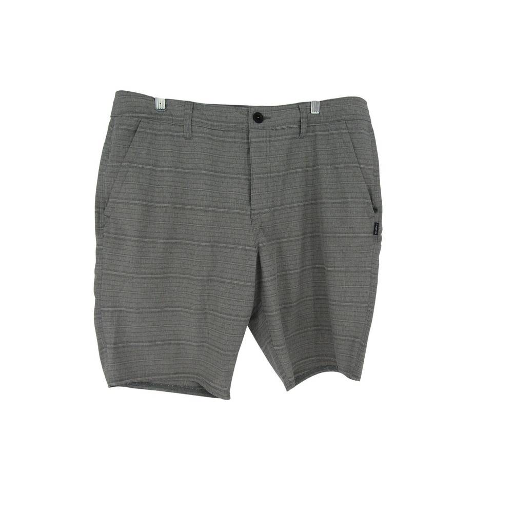O'Neill Hybrid Shorts Mens 36 Gray Heathered Striped Quick Dry Stretch Athletic